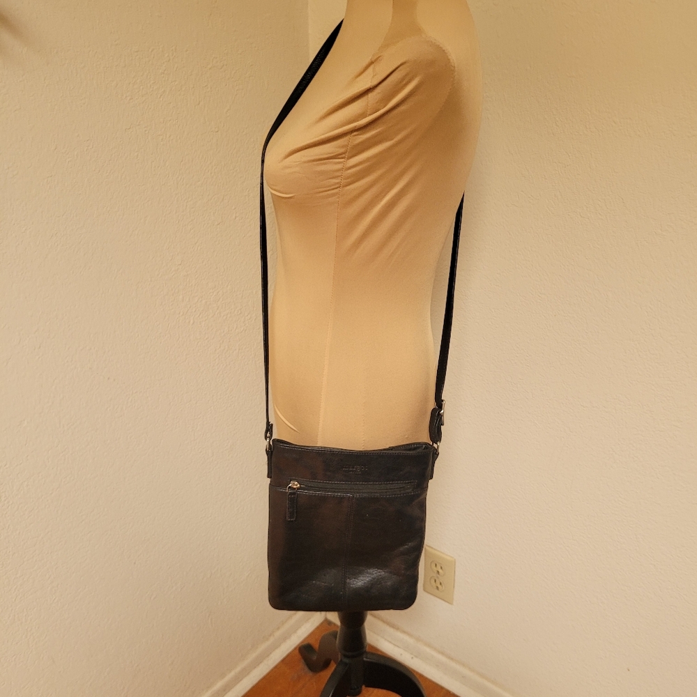 Margot Black Leather Crossbody Bag - Picture 2 of 7